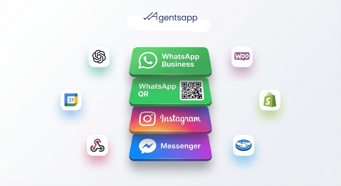 Integraciones con WhatsApp, Instagram, Messenger y más